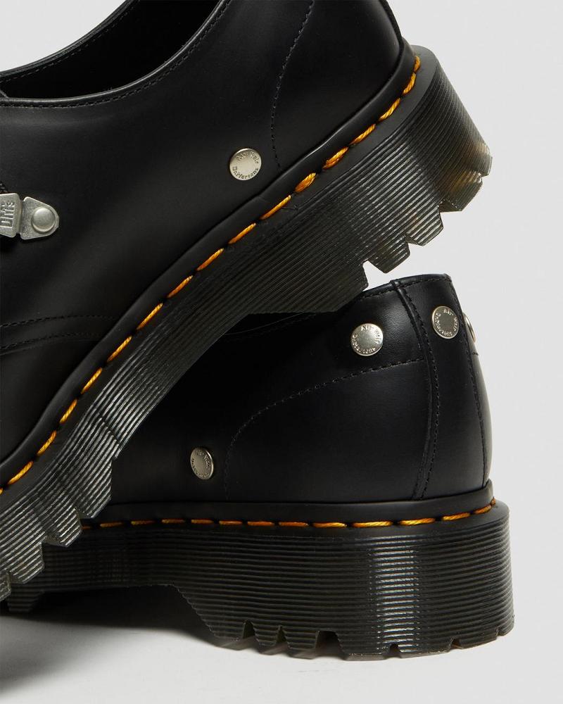 Zapatos Oxford Dr Martens 1461 Bex Stud Cuero Mujer Negros | MX 448UZG